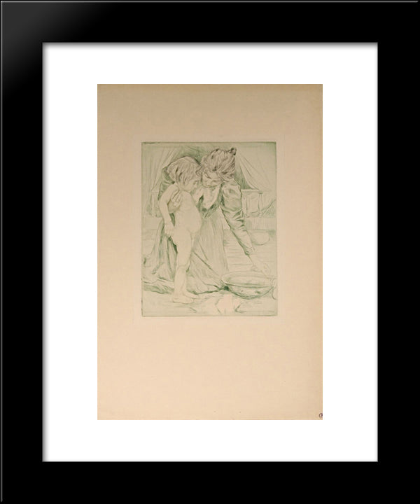 La Petite Toilette 20x24 Black Modern Wood Framed Art Print Poster by Maurin, Charles