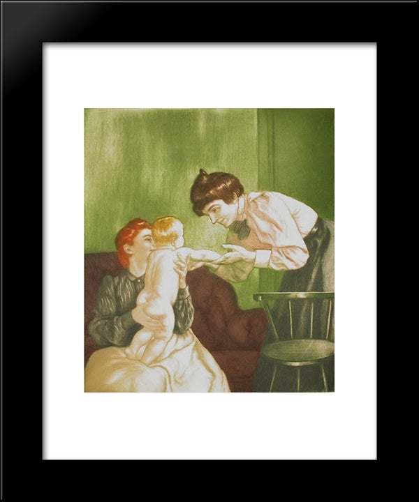 Mere Et Enfant 20x24 Black Modern Wood Framed Art Print Poster by Maurin, Charles