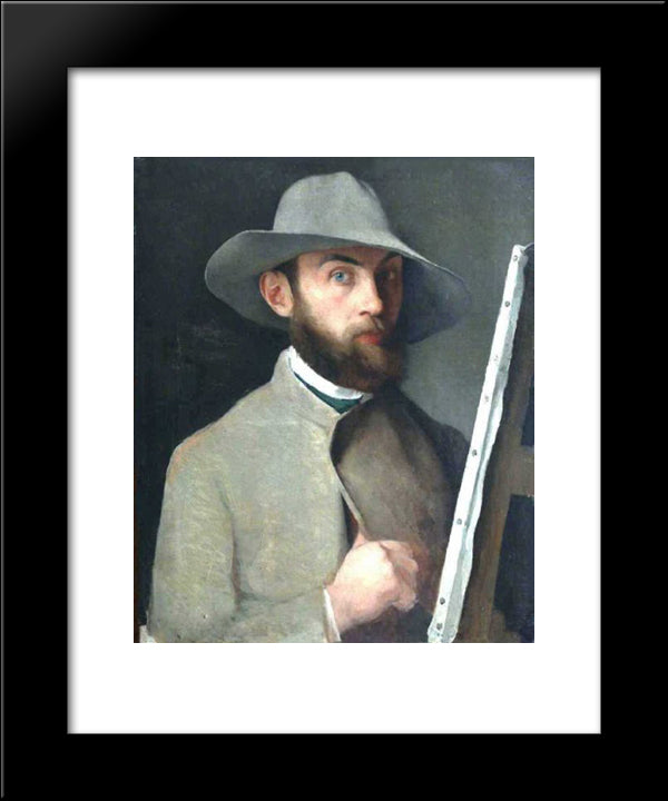 Self-Portrait 20x24 Black Modern Wood Framed Art Print Poster by Maurin, Charles