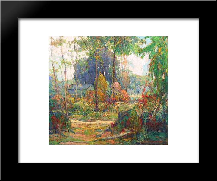 Autumn Design 20x24 Black Modern Wood Framed Art Print Poster by Reiffel, Charles