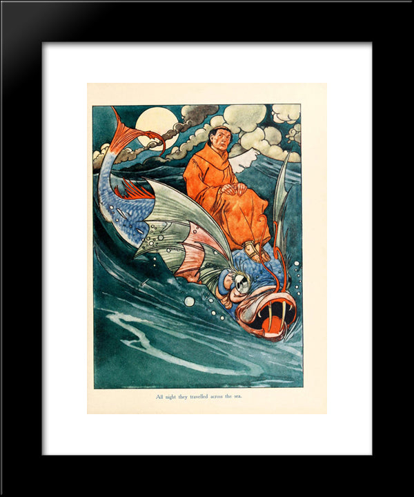 All Night They Travelled Across The Sea 20x24 Black Modern Wood Framed Art Print Poster by Robinson, Charles