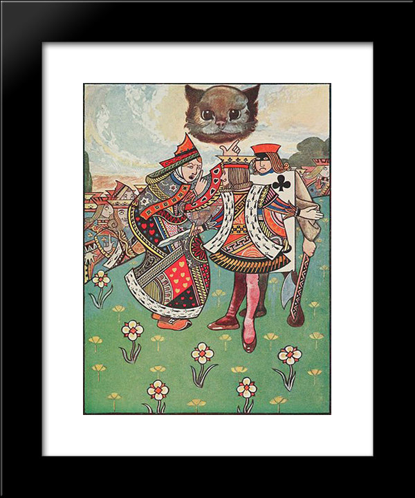 There Was A Dispute Going On Between The Executioner, The King, And The Queen 20x24 Black Modern Wood Framed Art Print Poster by Robinson, Charles