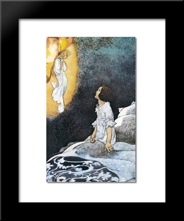 There Was A Lovely Fairy In The Air 20x24 Black Modern Wood Framed Art Print Poster by Robinson, Charles