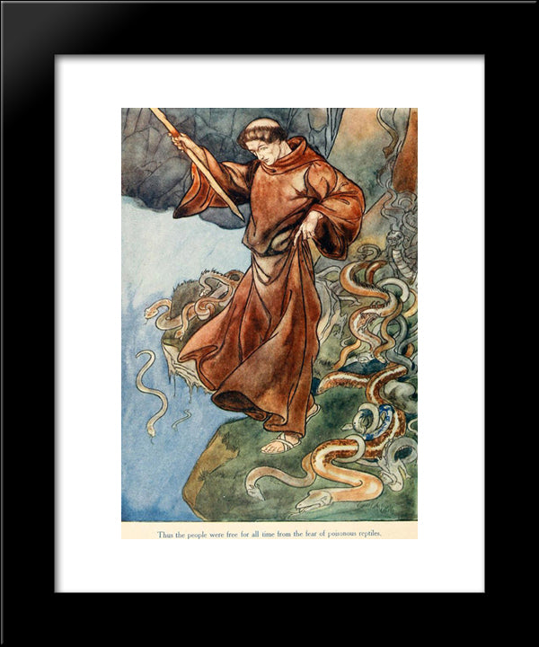 Thus The People Were Free For All Time From The Fear Of Poisonous Reptiles 20x24 Black Modern Wood Framed Art Print Poster by Robinson, Charles