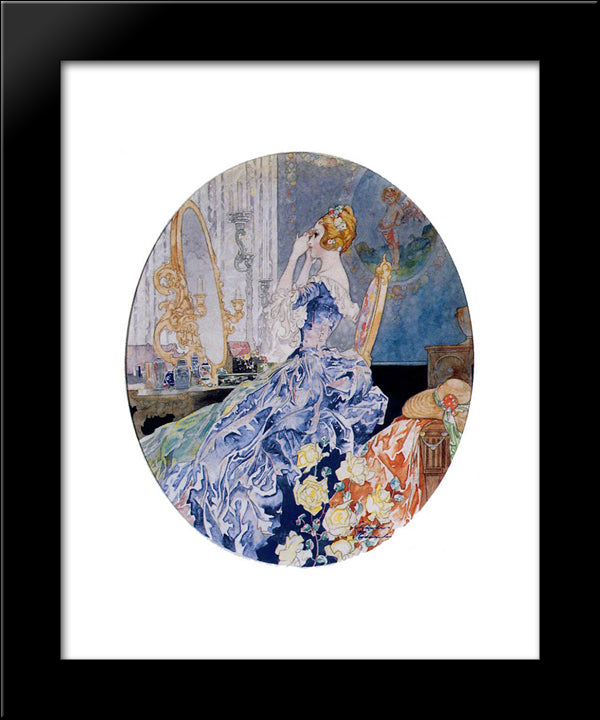 Woman At Her Vanity 20x24 Black Modern Wood Framed Art Print Poster by Robinson, Charles