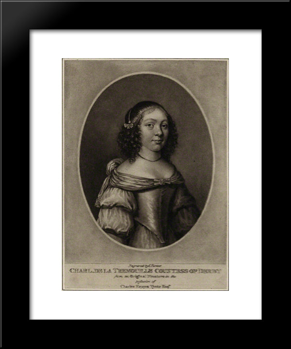 Charlotte Stanley, Countess Of Derby 20x24 Black Modern Wood Framed Art Print Poster by Turner, Charles