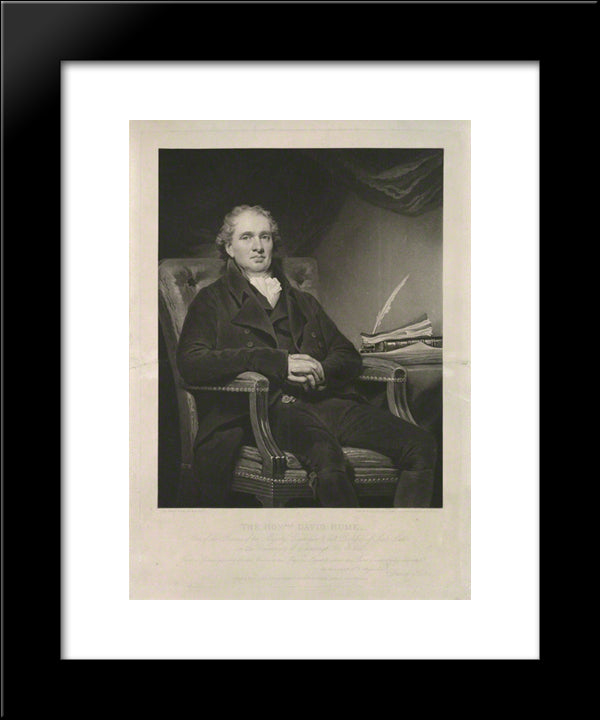 David Hume 20x24 Black Modern Wood Framed Art Print Poster by Turner, Charles