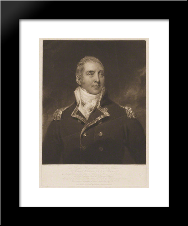 Edward Pellew, 1St Viscount Exmouth 20x24 Black Modern Wood Framed Art Print Poster by Turner, Charles