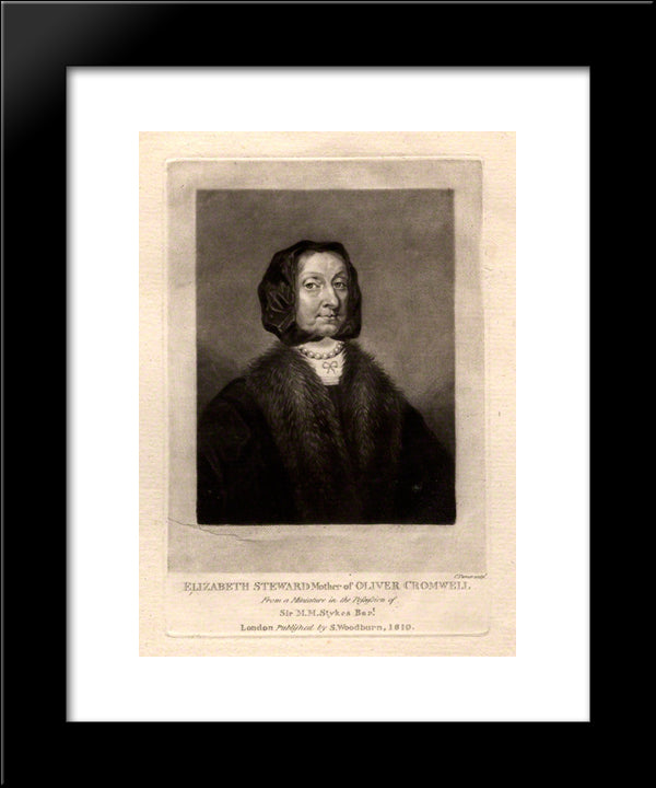 Elizabeth Cromwell (Nee Steward) 20x24 Black Modern Wood Framed Art Print Poster by Turner, Charles