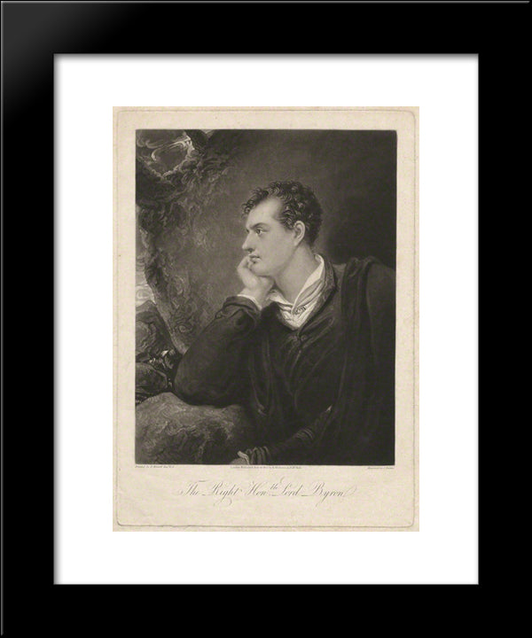 George Gordon Byron, 6Th Baron Byron 20x24 Black Modern Wood Framed Art Print Poster by Turner, Charles