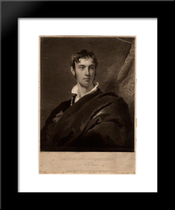 George Hamilton Gordon, 4Th Earl Of Aberdeen 20x24 Black Modern Wood Framed Art Print Poster by Turner, Charles