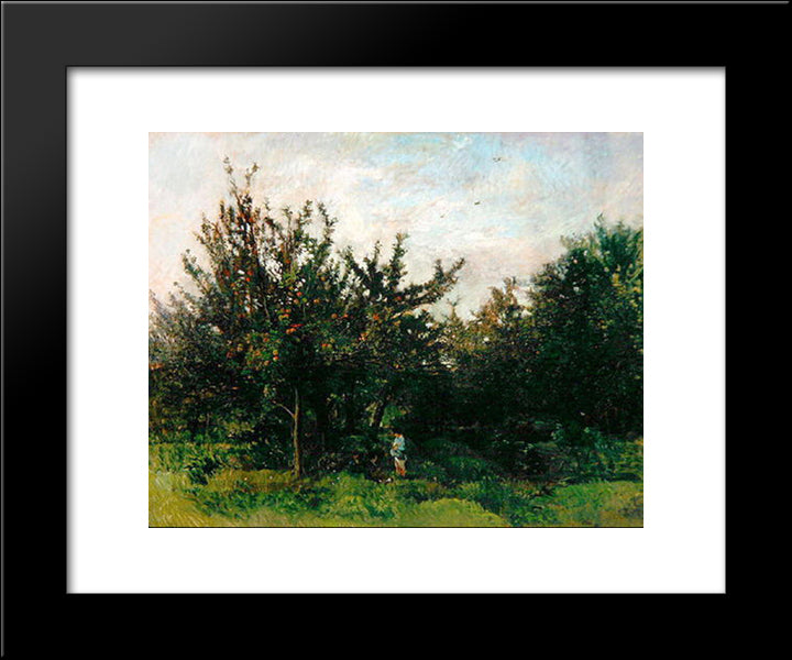 An Apple Orchard 20x24 Black Modern Wood Framed Art Print Poster by Daubigny, Charles Francois