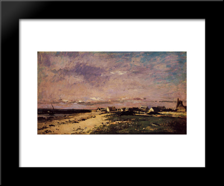 French Coastal Scene 20x24 Black Modern Wood Framed Art Print Poster by Daubigny, Charles Francois