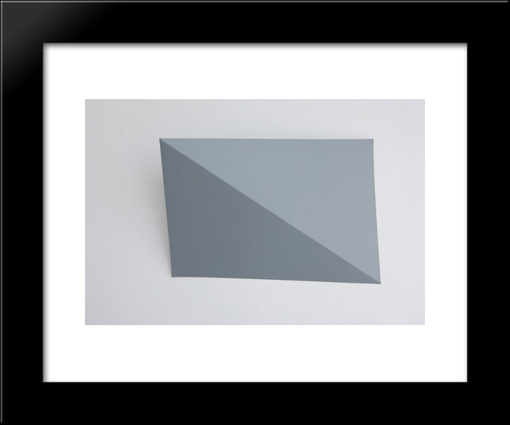 Three - Dimensional Picture (Diagonal Folding) 20x24 Black Modern Wood Framed Art Print Poster by Posenenske, Charlotte