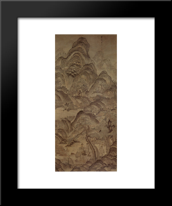 Landscape Of Pine Valley 20x24 Black Modern Wood Framed Art Print Poster by Hongshou, Chen