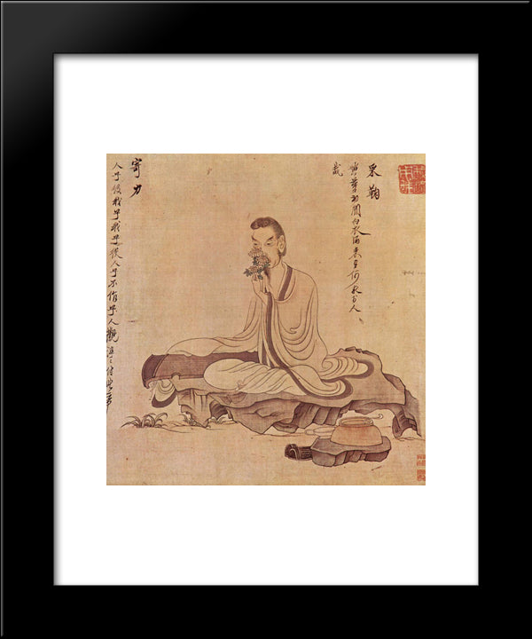 Portrait Of Tao Yuanming 20x24 Black Modern Wood Framed Art Print Poster by Hongshou, Chen