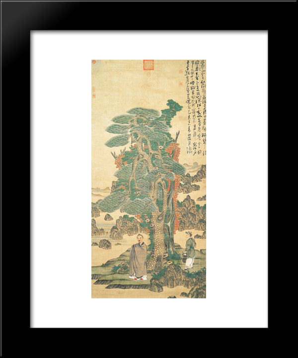 Self-Portrait 20x24 Black Modern Wood Framed Art Print Poster by Hongshou, Chen