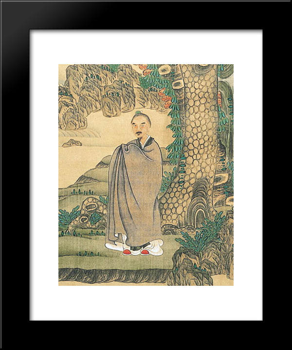 Self-Portrait (Detail) 20x24 Black Modern Wood Framed Art Print Poster by Hongshou, Chen