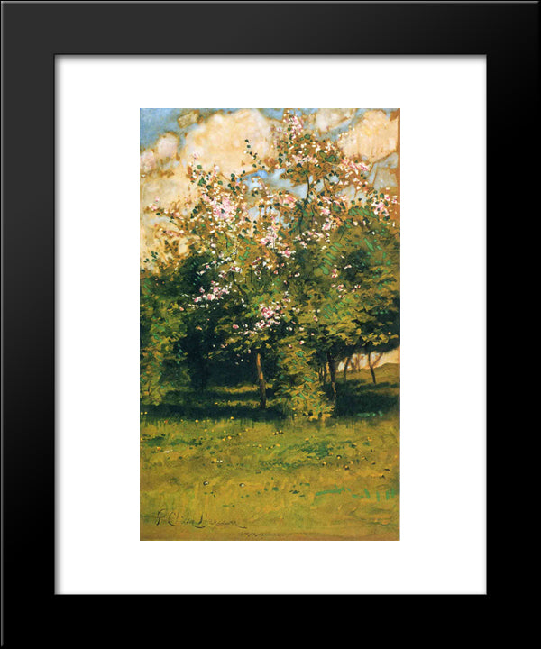 Blossoming Trees 20x24 Black Modern Wood Framed Art Print Poster by Hassam, Childe