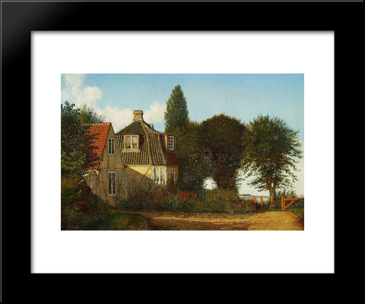 A Mansion Near Oresund 20x24 Black Modern Wood Framed Art Print Poster by Kobke, Christen