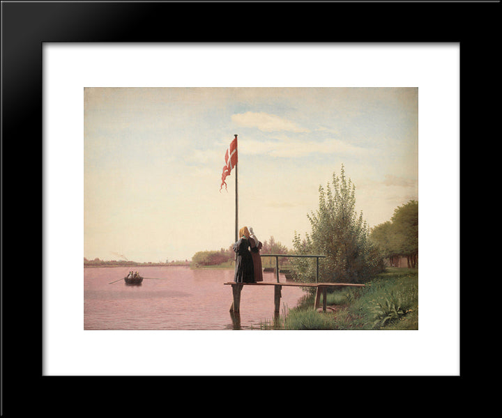 A View From Dosseringen Near The Sortedam Lake Looking Towards The Suburb Norrebro Outside Copenhagen 20x24 Black Modern Wood Framed Art Print Poster by Kobke, Christen