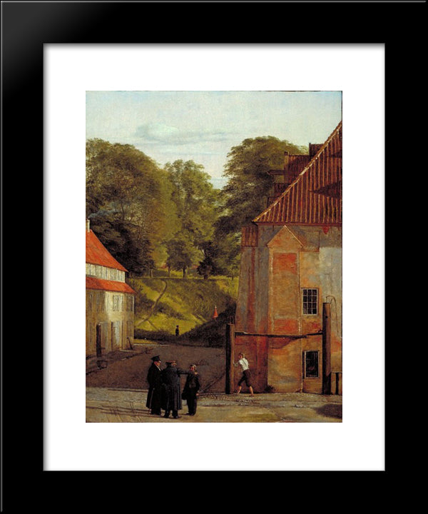 A View Of The Square In The Kastel Looking Towards The Ramparts 20x24 Black Modern Wood Framed Art Print Poster by Kobke, Christen