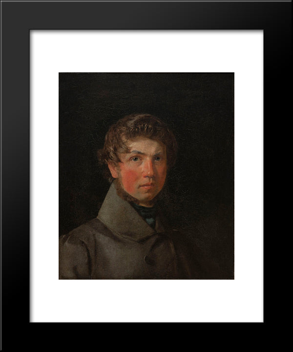 Self-Portrait 20x24 Black Modern Wood Framed Art Print Poster by Kobke, Christen