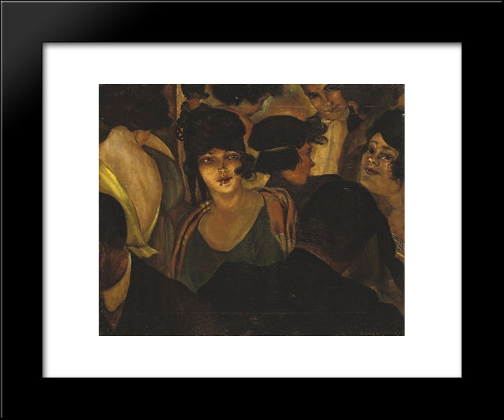 Cafe D'Italia 20x24 Black Modern Wood Framed Art Print Poster by Schad, Christian