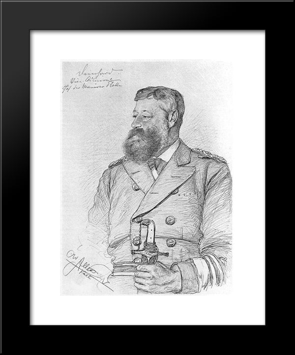 Portrait Of Carl-August Deinhard 20x24 Black Modern Wood Framed Art Print Poster by Allers, Christian Wilhelm