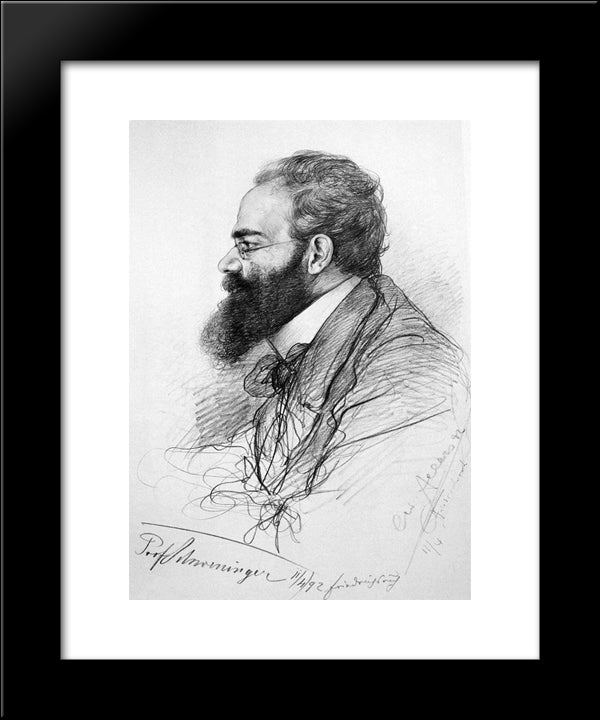 Portrait Of Ernst Schweninger 20x24 Black Modern Wood Framed Art Print Poster by Allers, Christian Wilhelm