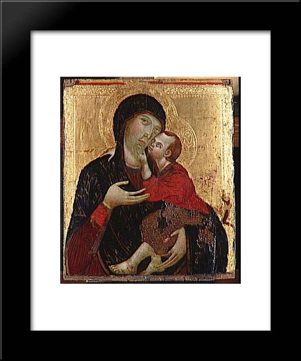 Virgin And Child 20x24 Black Modern Wood Framed Art Print Poster by Cimabue