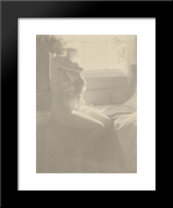 Mother And Child 20x24 Black Modern Wood Framed Art Print Poster by White, Clarence
