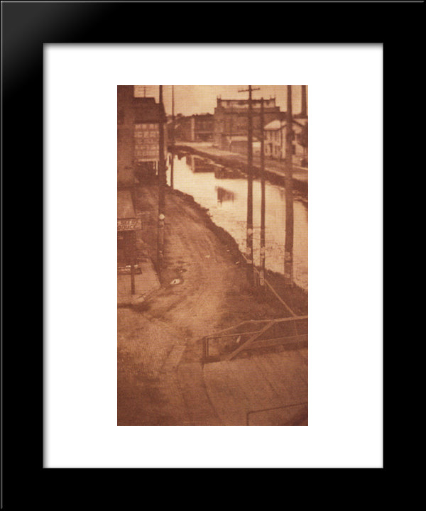 Telegraph Poles 20x24 Black Modern Wood Framed Art Print Poster by White, Clarence