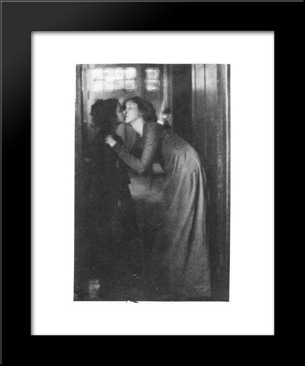 The Kiss 20x24 Black Modern Wood Framed Art Print Poster by White, Clarence