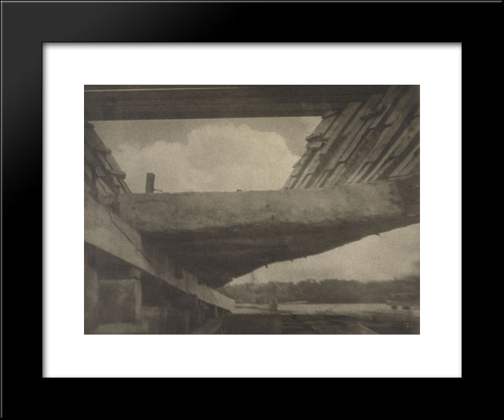 The Skeleton Of The Ship, Bath, Maine 20x24 Black Modern Wood Framed Art Print Poster by White, Clarence