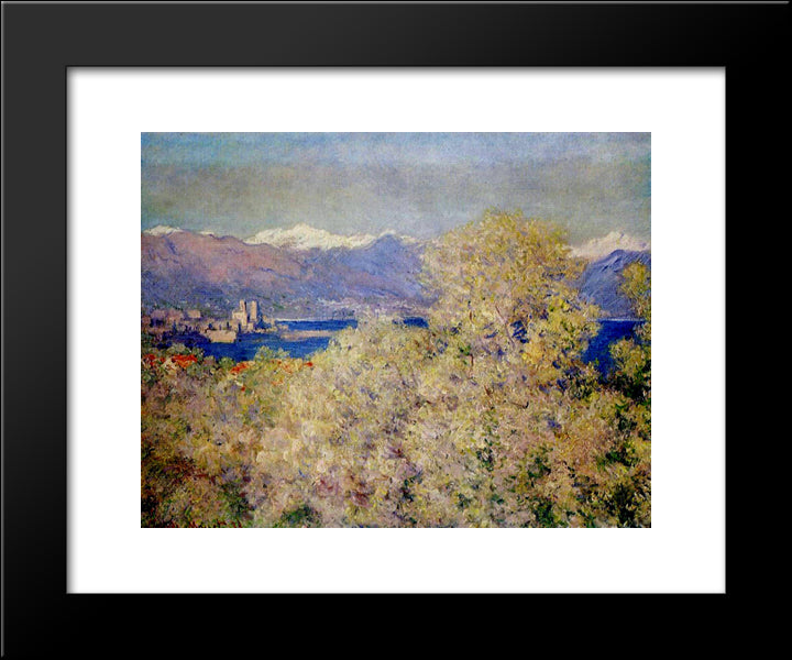 Antibes - View Of The Salis Gardens 20x24 Black Modern Wood Framed Art Print Poster by Monet, Claude