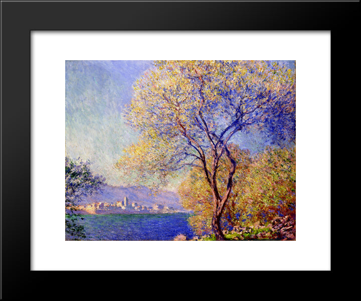 Antibes Seen From The Salis Gardens 01 20x24 Black Modern Wood Framed Art Print Poster by Monet, Claude