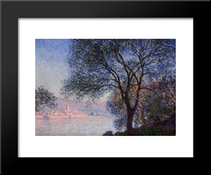 Antibes Seen From The Salis Gardens 02 20x24 Black Modern Wood Framed Art Print Poster by Monet, Claude