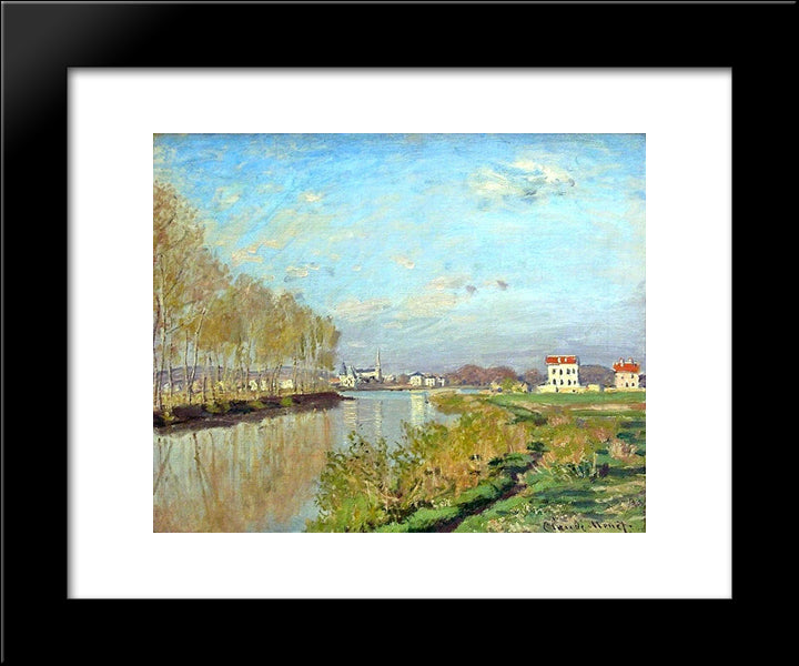 Argenteuil, The Seine 20x24 Black Modern Wood Framed Art Print Poster by Monet, Claude