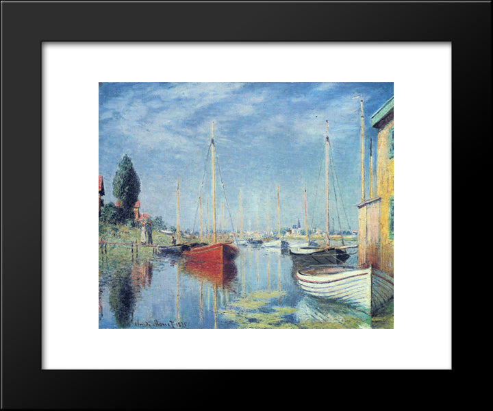 Argenteuil. Yachts 02 20x24 Black Modern Wood Framed Art Print Poster by Monet, Claude