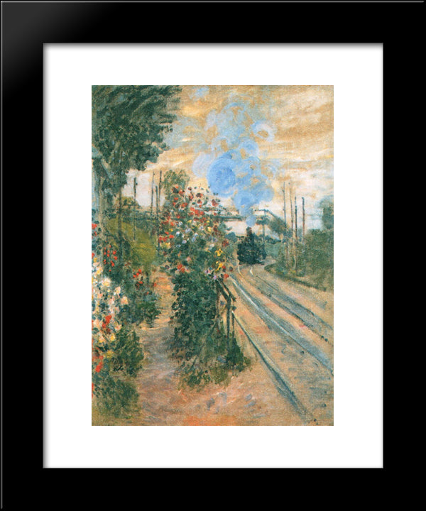 Arriving At Montegeron 20x24 Black Modern Wood Framed Art Print Poster by Monet, Claude