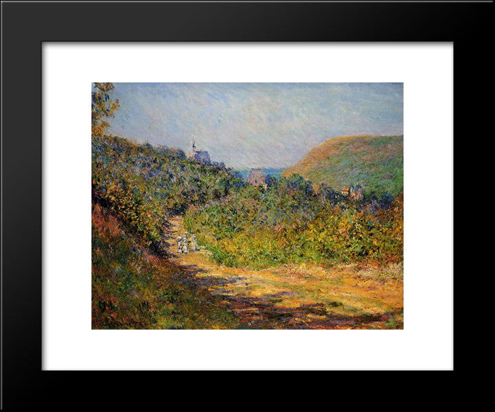 At Les Petit-Dalles 20x24 Black Modern Wood Framed Art Print Poster by Monet, Claude