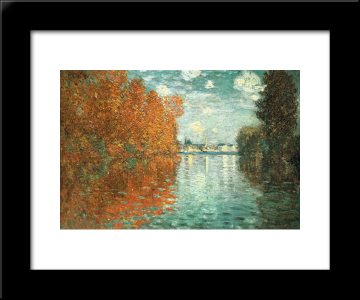 Autumn Effect At Argenteuil 20x24 Black Modern Wood Framed Art Print Poster by Monet, Claude
