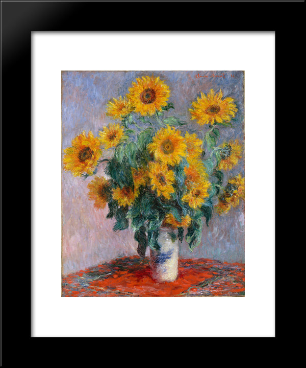 Bouquet Of Sunflowers 20x24 Black Modern Wood Framed Art Print Poster by Monet, Claude