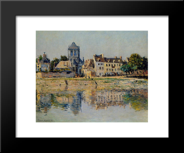 By The River At Vernon 20x24 Black Modern Wood Framed Art Print Poster by Monet, Claude