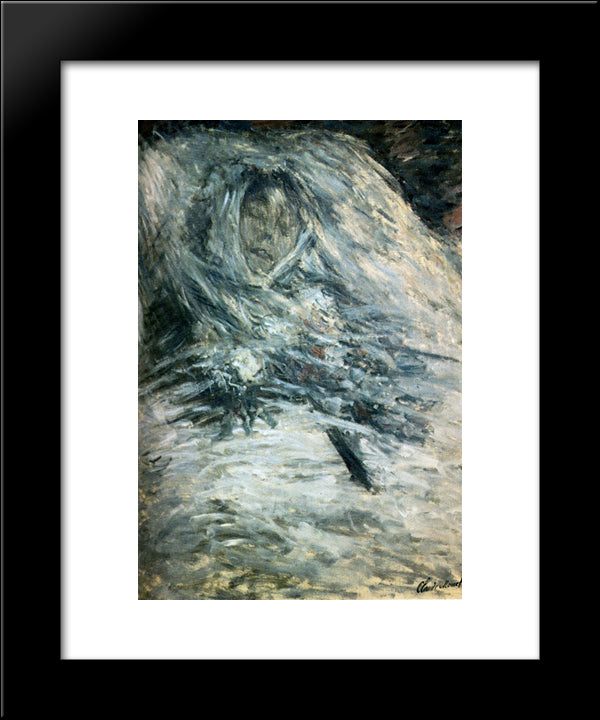 Camille Monet On Her Deathbed 20x24 Black Modern Wood Framed Art Print Poster by Monet, Claude
