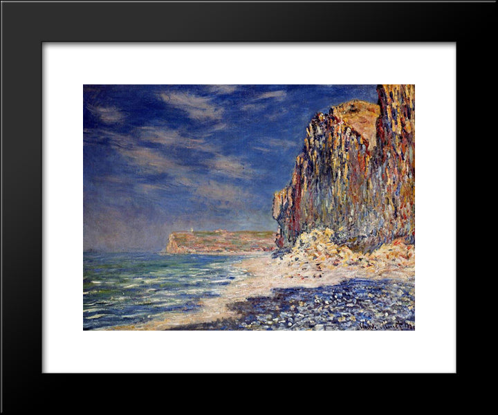 Cliff Near Fecamp 20x24 Black Modern Wood Framed Art Print Poster by Monet, Claude