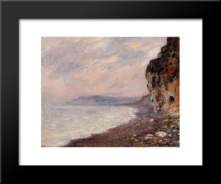 Cliffs At Pourville In The Fog 20x24 Black Modern Wood Framed Art Print Poster by Monet, Claude