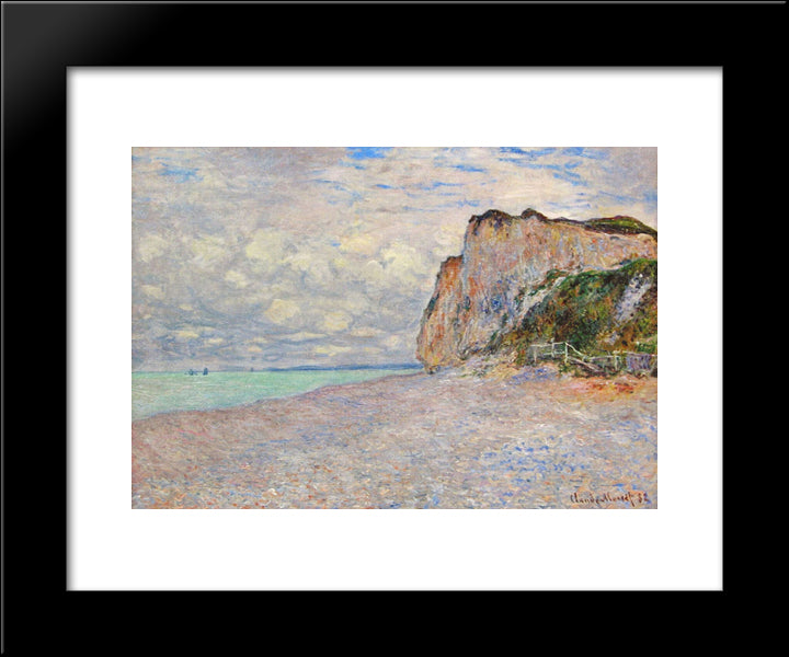 Cliffs Near Dieppe 20x24 Black Modern Wood Framed Art Print Poster by Monet, Claude