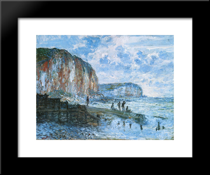 Cliffs Of Les Petites-Dalles 20x24 Black Modern Wood Framed Art Print Poster by Monet, Claude